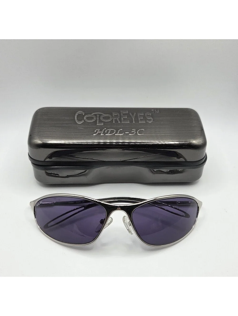 Rare Discontinued Coloreyes Sunglasses 2R Italy - Color Eyes Glasses - Silver